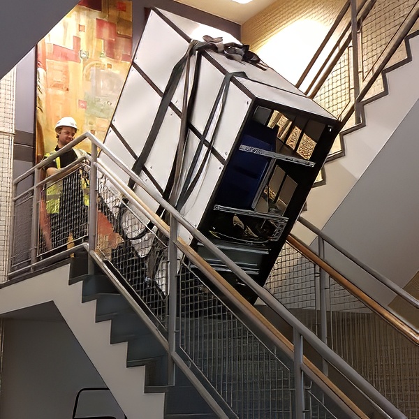 lifting a heavy object upstairs